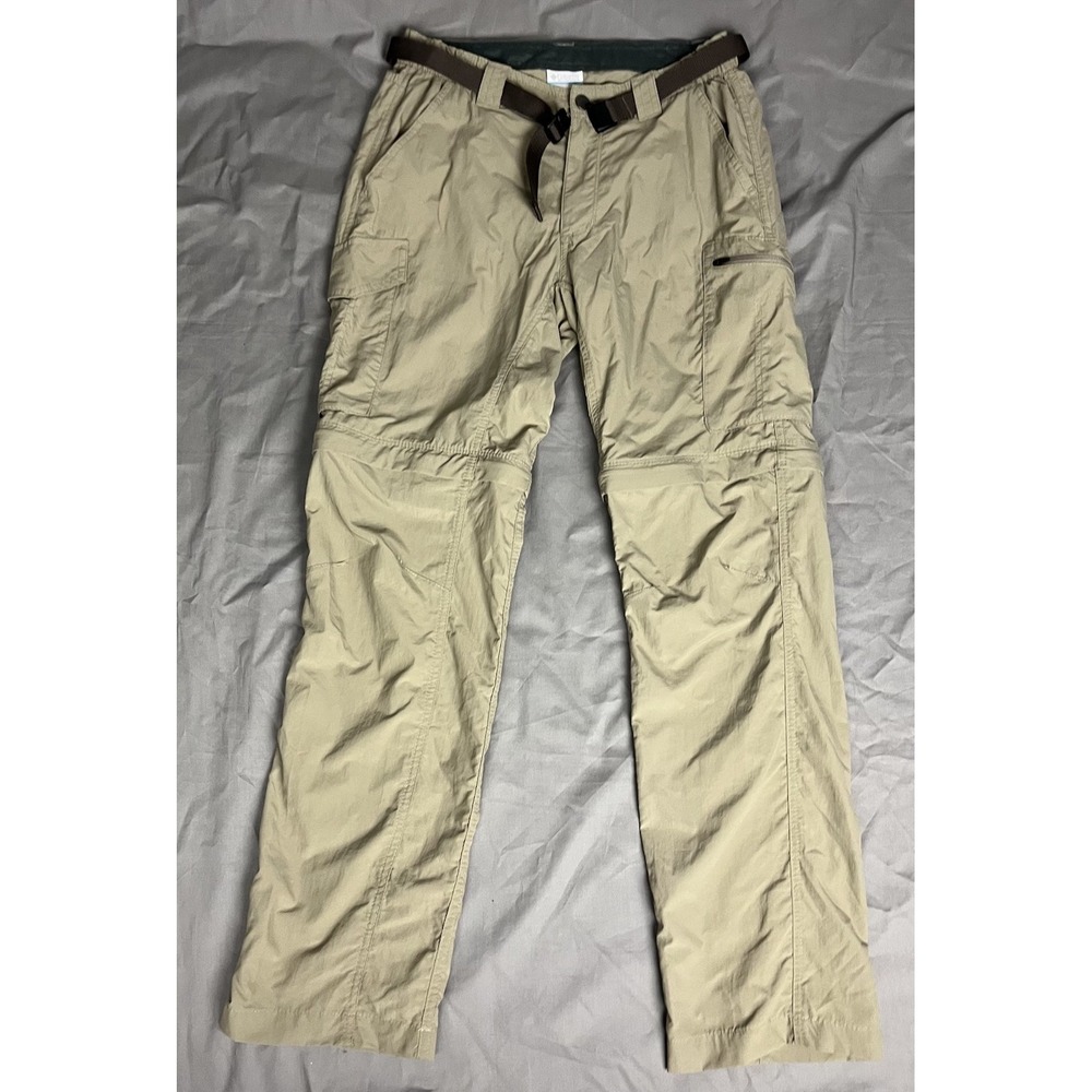 Columbia Mens 30x32 Convertible Cargo Pants Khaki Omni-Shade Hiking Outdoor